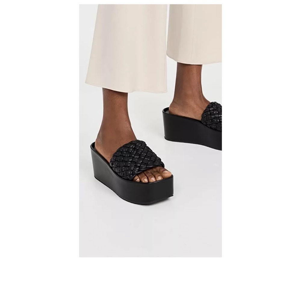 Vince Mari Woven Slip On Platform Wedge Sandals 6.5